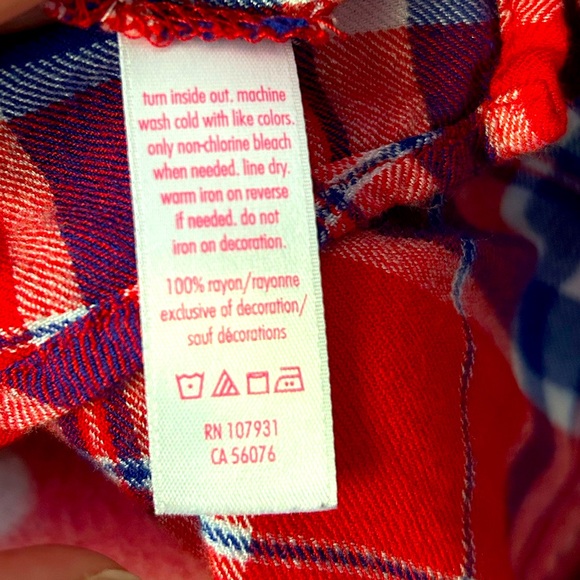 Justice Red Plaid Long Sleeve for Kids for 10-12 yrs old. - Picture 2 of 3